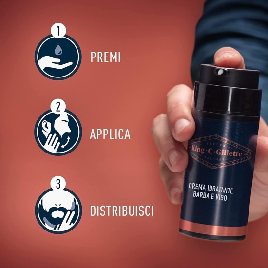 King C. Gillette Crema Idratante Barba e Viso
