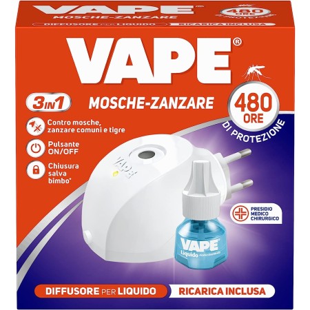 Vape Zanzare Liquido con Disffusore 480 Ore - Classic