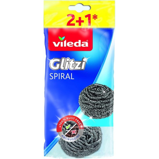 Vileda Glitzi Paglietta in Acciaio Inox (confezione da 3)
