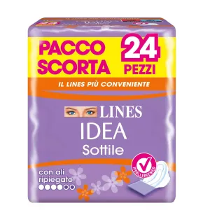 Lines Idea Assorbenti Sottili Con Ali Ripegate Conf 24Pz