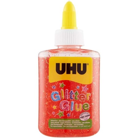 UHU Glitter Glue Bottle - Colla con Glitter Rossa 88,5ml