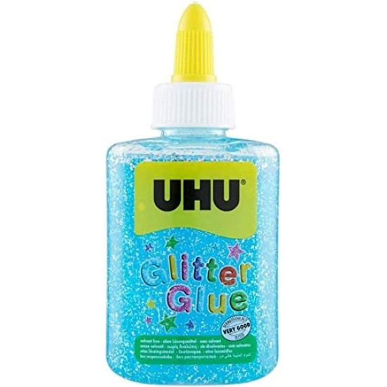 UHU Glitter Glue Azzurro 88,5ml - Colla Sicura e Brillante per Bambini