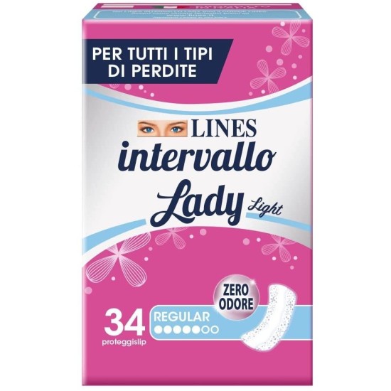 Lines Intervallo Lady Light Proteggi Slip Zero Odore - Regular Conf 34pz