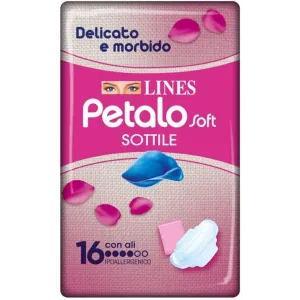 Lines Petalo Soft Assorbenti Con Ali Sottile Delicato e Morbido - 16pz