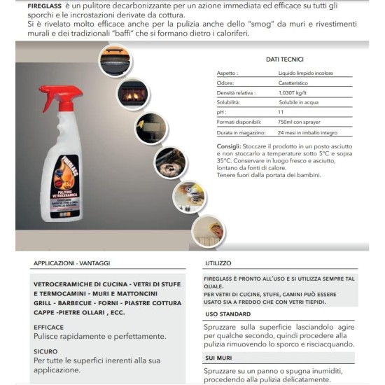 Faren Fireglass spray pulitore per vetro Informazioni