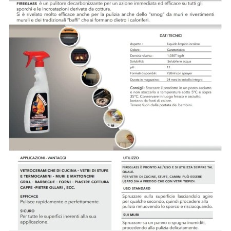 Faren Fireglass spray pulitore per vetro Informazioni