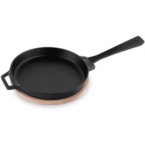 Ooni Skillet Padella Tonda in ghisa con base in legno