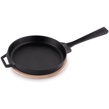 Ooni Skillet Padella Tonda in ghisa con base in legno