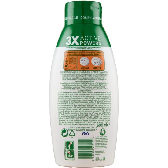 Fairy Platinum Gel Active Powers - Varietà e Potenza in Lavastoviglie