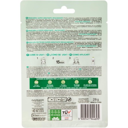 Informazioni dettagliate su Garnier Maschera Viso in tessuto al tè Verde