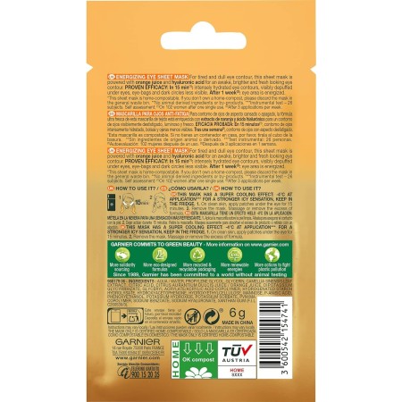 Maschera Contorno Occhi Garnier Hydra Bomb, Arancia e Acido Ialuronico