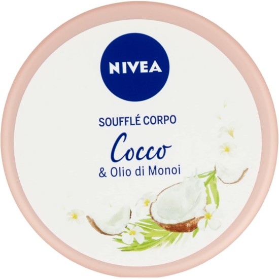 coperchio confezione Nivea Crema Corpo Soufflé Vellutante con Cocco e Olio di Monoi 200ml