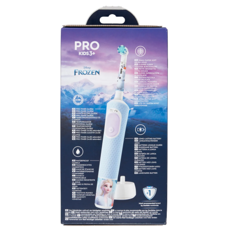 Informazioni sulla confezione dell Spazzolino Elettrico Bambini Oral-B Frozen dai 3 anni in su