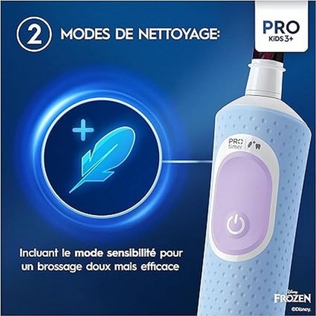 Tasto di accensione e modalità di uso dello Spazzolino Elettrico Bambini Oral-B Frozen
