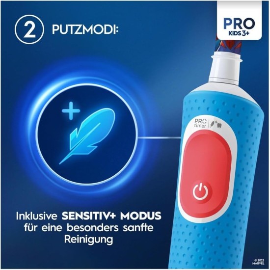 tasto di accensione e modalità di uso dello Spazzolino Elettrico Bambini Oral-B Spiderman