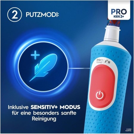 tasto di accensione e modalità di uso dello Spazzolino Elettrico Bambini Oral-B Spiderman