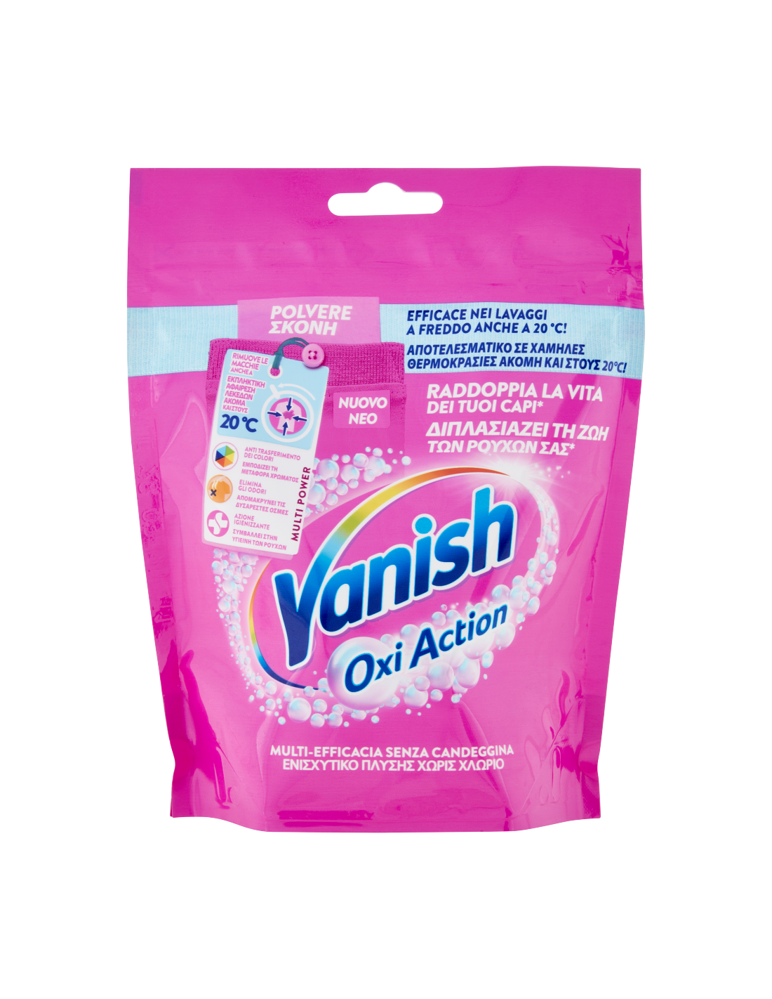 Vanish Oxi Action Polvere Rosa Smacchiatore Bucato 300g - Effetto  Smacchiante