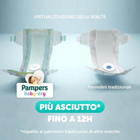 Pampers Baby dry - Pannolini Più Asciutto Che Respira per 12h di Protezione
