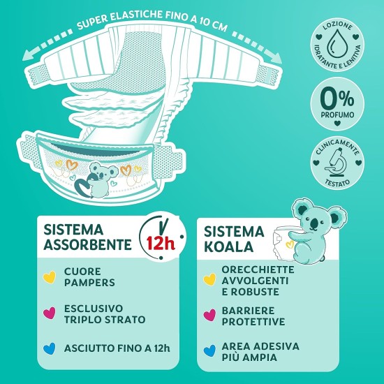 Pampers Baby dry - Pannolini Più Asciutto Che Respira per 12h di Protezione
