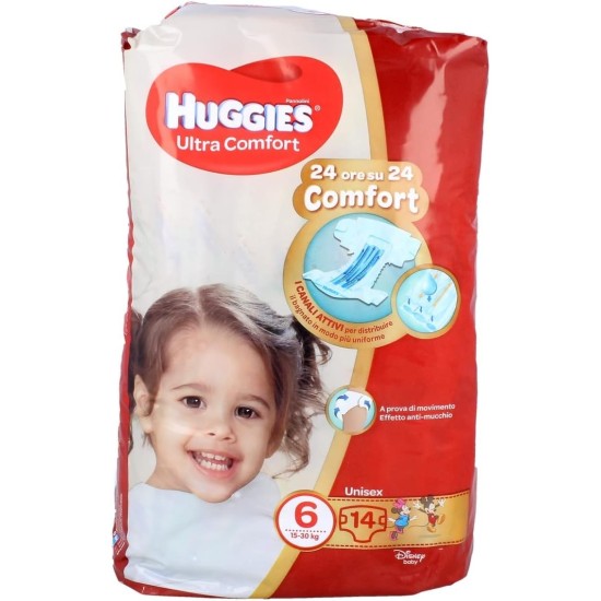 Pannolini Bimbi Huggies 6 Ultra comfort 14 pezzi, 15-30 Kg