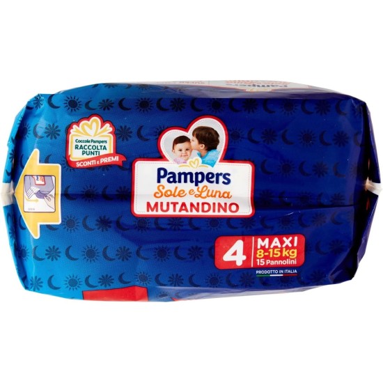 Pampers Sole e Luna Mutandino Taglia 4, 8-15kg - Protezione e Comfort