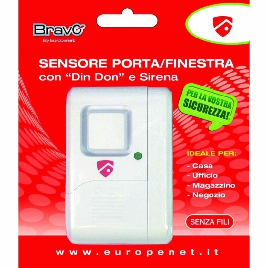 Confezione del Sensore Allarme Bravo Porta/Finestra–Rilevatore di Movimento