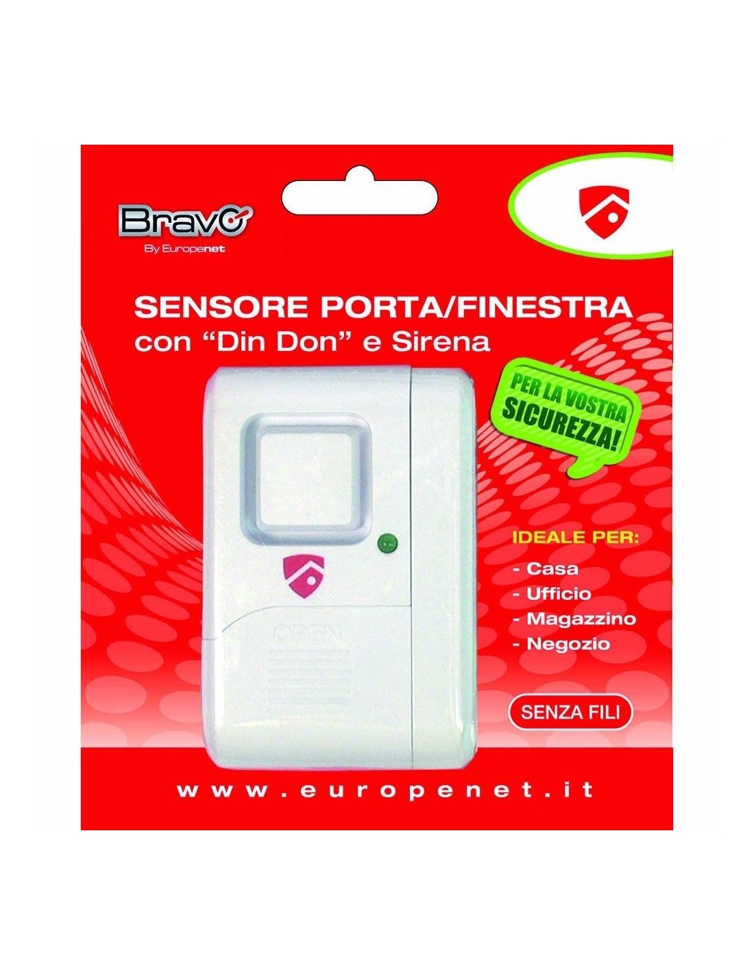 Allarme Sensore Porta finestra con Sirena integrata DINDon Bravo 92902950
