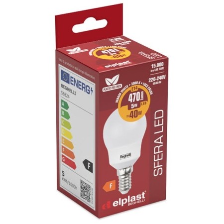 Lampadine Led Beghelli - Risparmio Energetico 5W E14 - modello: Sfera