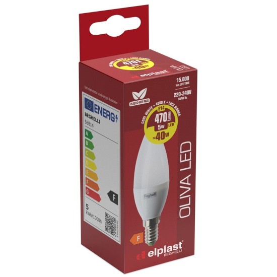 Confezione Lampadina oliva Led Luce Naturale - 4000K