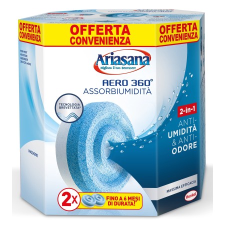 Confezione Bipack  degli Assorbitori umidità Tab Ricarica Ariasana - Anti Umidità