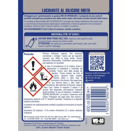 etichetta Wd 40 Lucidante Silicone