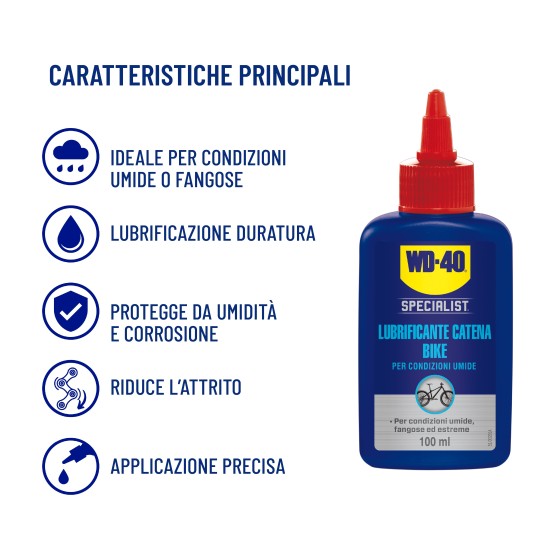Wd40 Bike Lubrificante condizioni umide dettagli dei 5 benefici