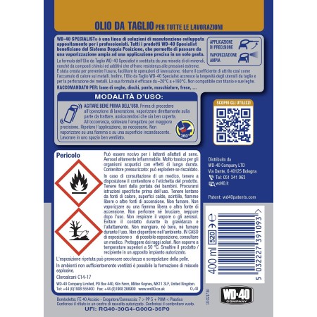 Etichetta del Wd40 Olio da Taglio
