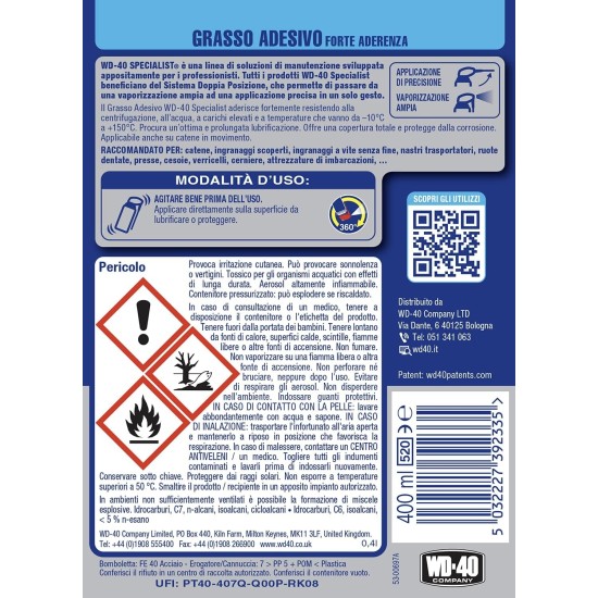 Informazioni sul Grasso Spray WD 40 Lubrificante 400ml