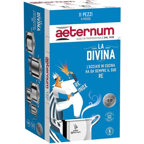confezione batteria pentole aeternum 11 pezzi