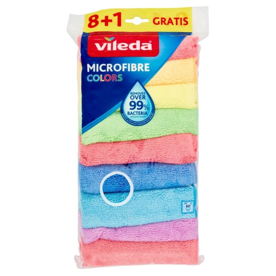 Vileda Microfibra 8+1 Gratis - Panni in Microfibra Colorati