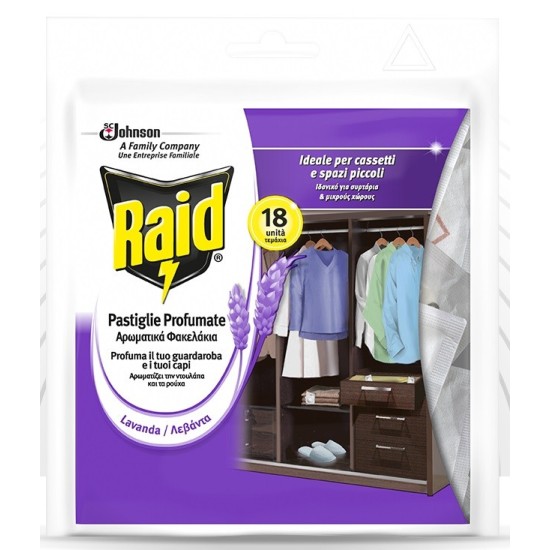 Raid Antitarme Lavanda – 18 pastiglie profumate per Armadi