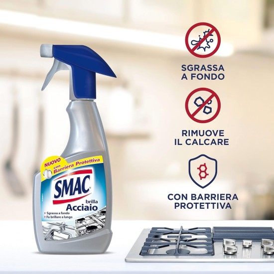 Smac Brilla Acciaio Spray Detergente azione 3 in 1 in dettaglio