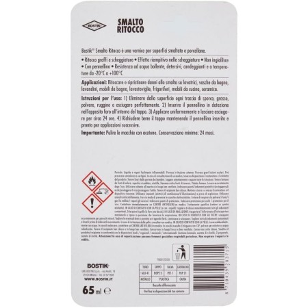 informazioni sulla confezione Bostik Smalto Ritocco Elettrodomestici - Bianco 65ml