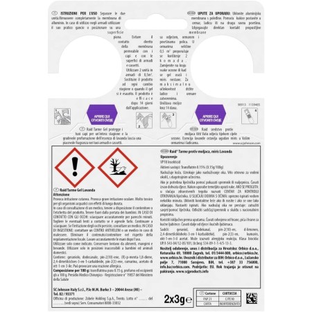 etichetta Raid AntiTarme Gel Lavanda per Armadi