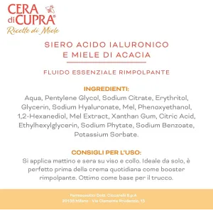 Acido Ialuronico Viso Crema Cera di Cupra Anti Age 30ml 2