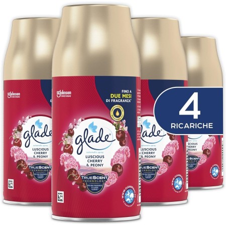 Glade Automatic Spray Ricarica, Fragranza Luscious Cherry e Peony - Confezione Scorta 4x269ml