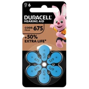 Confezione Batterie Apparecchi Acustici Tipo 675 Blu – Pile Duracell 6pz