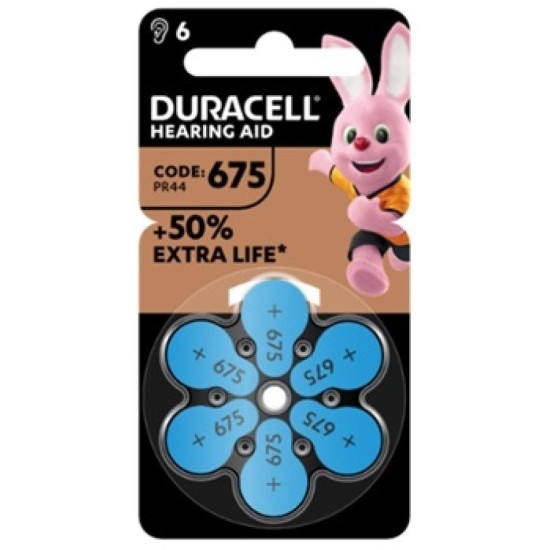 Confezione Batterie Apparecchi Acustici Tipo 675 Blu – Pile Duracell 6pz
