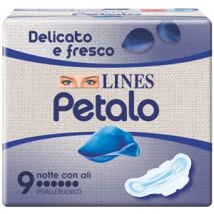 Lines Petalo Ultra Notte Assorbenti con Ali Delicato e Fresco Super Assorbente Conf 9pz