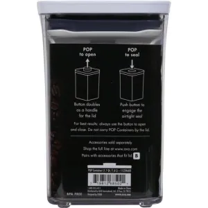 OXO Good Grips Contenitore Alimentare POP, Trasparente, da 1.6 Lt con del caffe a chicci all'interno 2