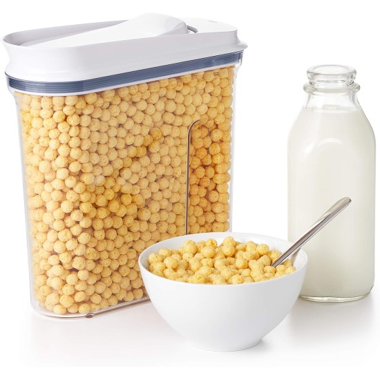OXO Contenitore per Dispensa 3.2 L con tazza e latte con cereali raffigurarati