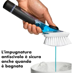 Spazzola Lavapiatti con Serbatoio e Erogatore di Sapone 2
