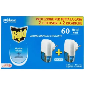 Raid Liquido Antizanzare Tigre 2 Basi 2 Ricariche 60 Notti Inodore