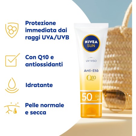 benefici Nivea Sun Crema Solare Antirughe e Antimacchia con Q10